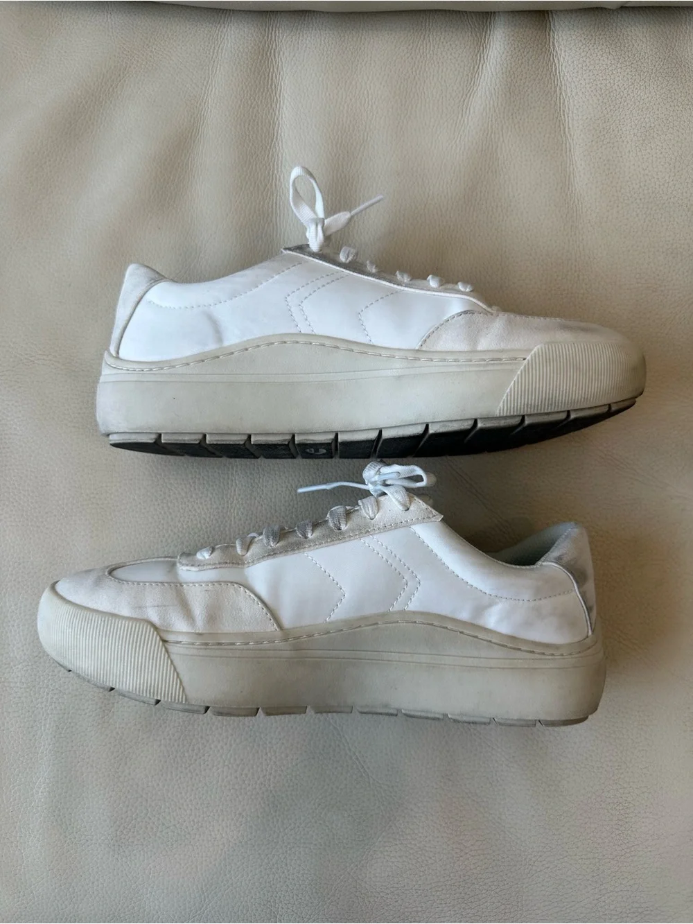 Dr. Scholl's White Sneakers with Pink Accent